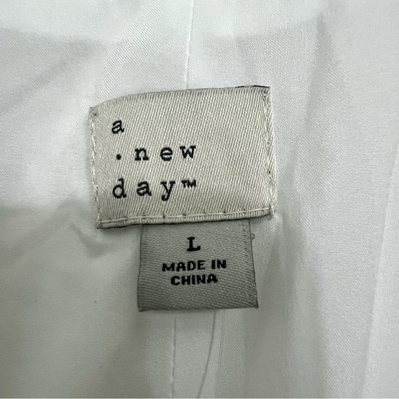 A New Day L White Cotton Blend Office Career Casual Travel Mini Vest Dress - Picture 6 of 10